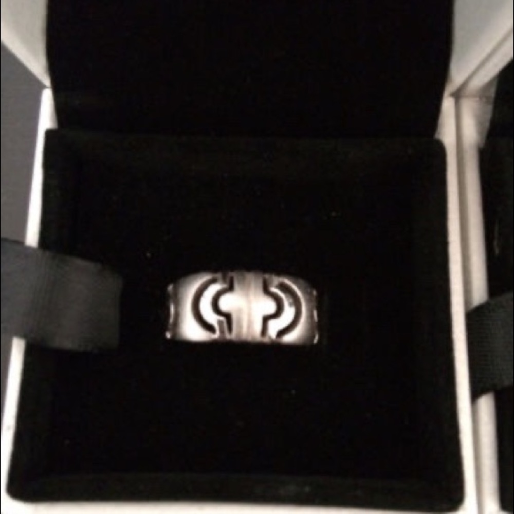 Authentic Brushed and Polished Versace style ring - size 6.5